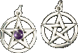 Sterling Pentagram Circlet Pendants